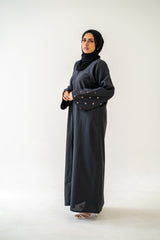 Abaya with Heart Sleeve Detail – Includes Matching Hijab & Pocket