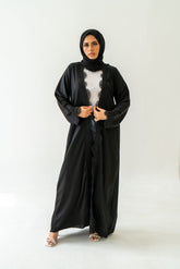 Elegant Lace Abaya 3-Piece Set with Inner & Hijab