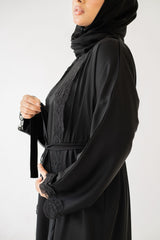 Elegant Lace Abaya 3-Piece Set with Inner & Hijab