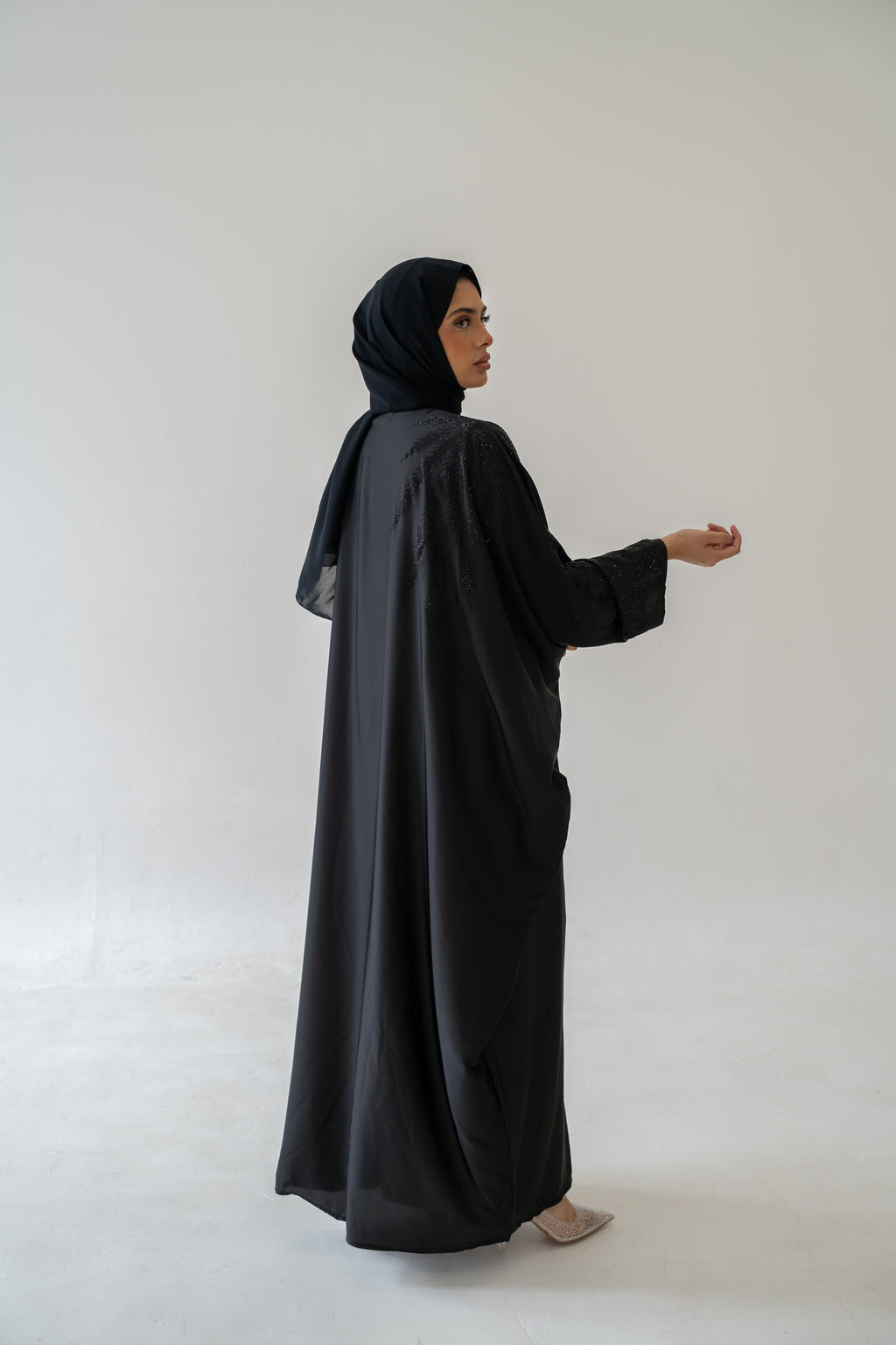 Abaya Noor Silk Embellished Diamante Hijab classic colors range