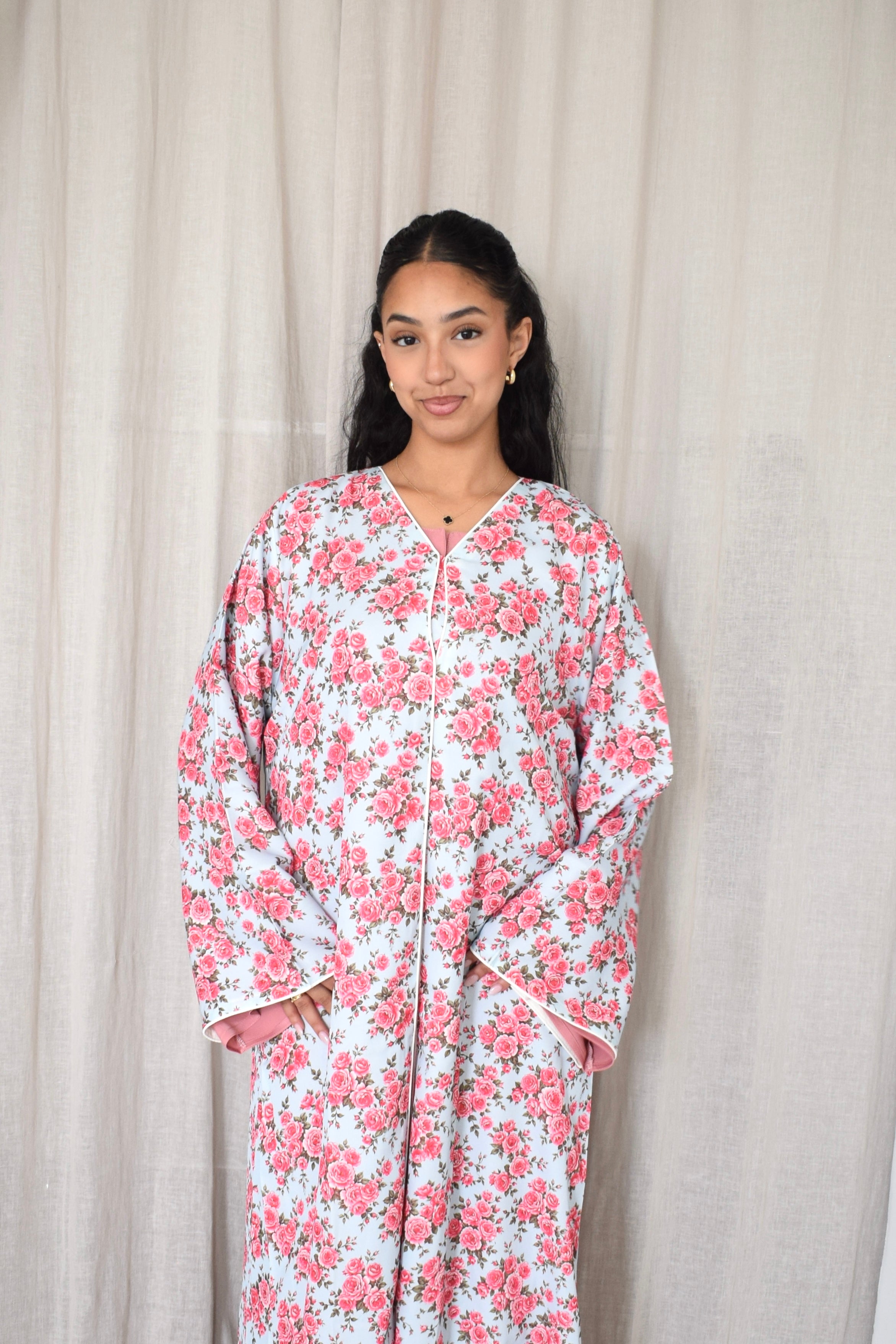 Summer Floral Chiffon Abaya