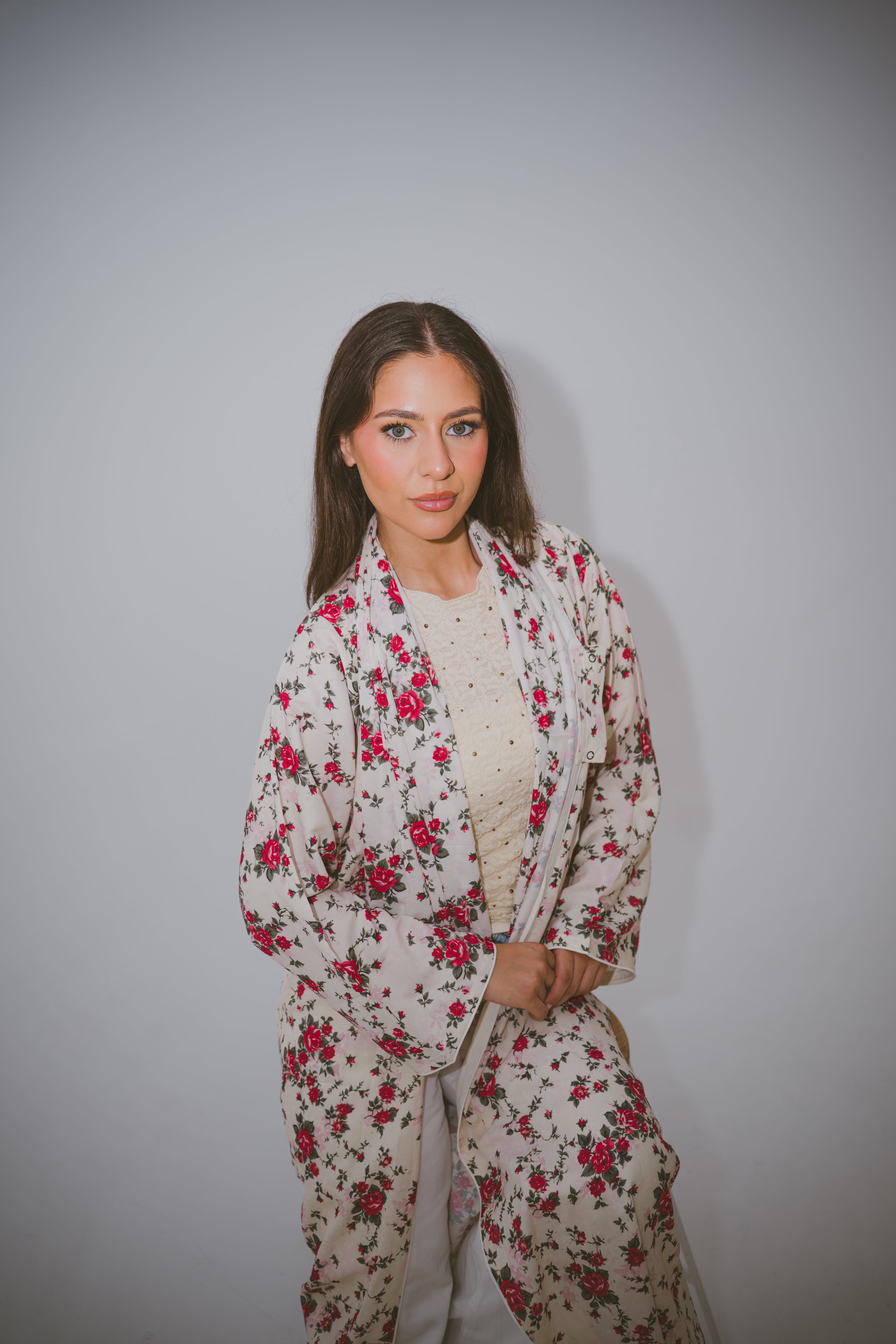 Summer Floral Chiffon Abaya | With Hijaab | Twin Threads | Modest Wear