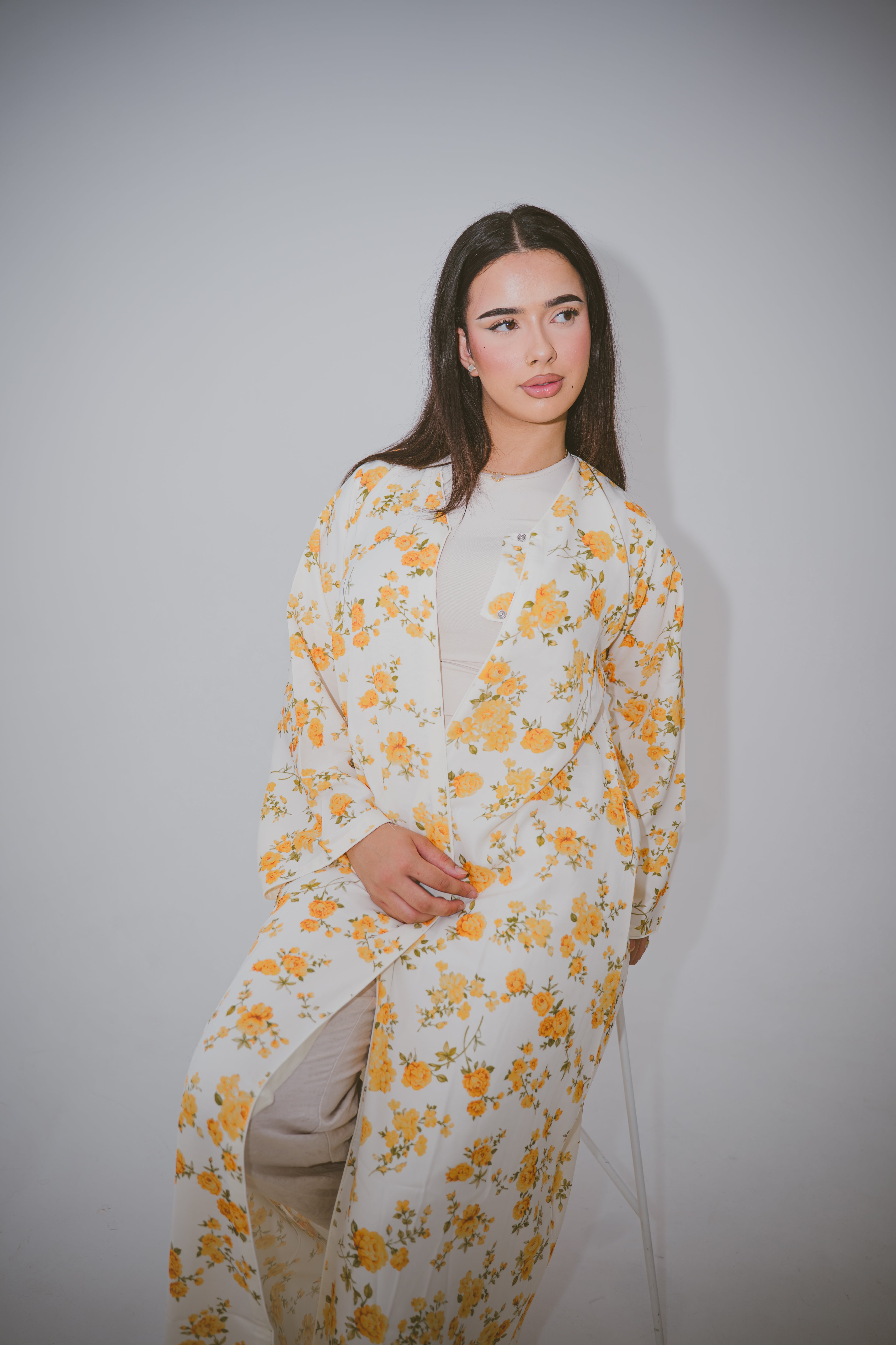 Summer Floral Chiffon Abaya | With Hijaab | Twin Threads | Modest Wear