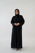 Plain Black Abaya Premium Nida Fabric full view