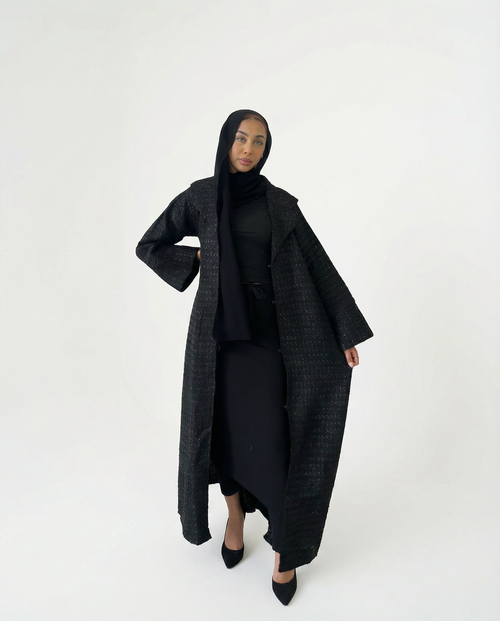 Abaya Winter Coat thick chequered winter outerwear