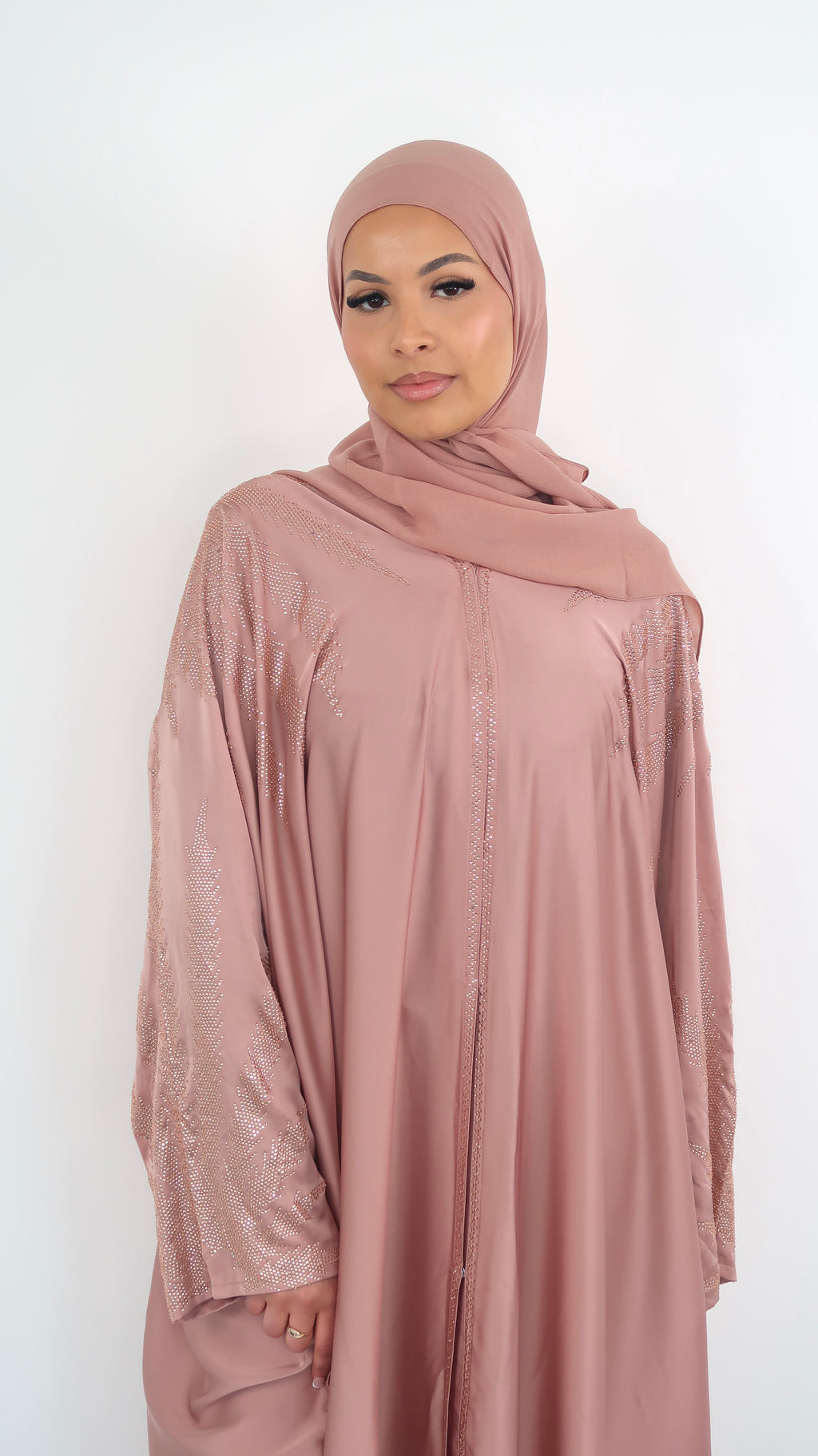 Abaya Noor Silk Embellished Diamante Hijab – Elegant Modest Wear