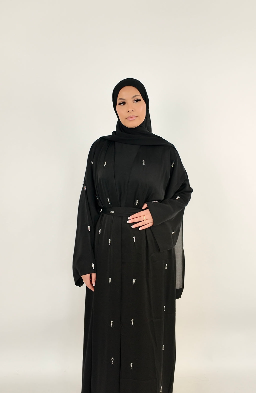 Embroidered Hand Beaded Abaya ONLY Kimono Style | Luxury Modest