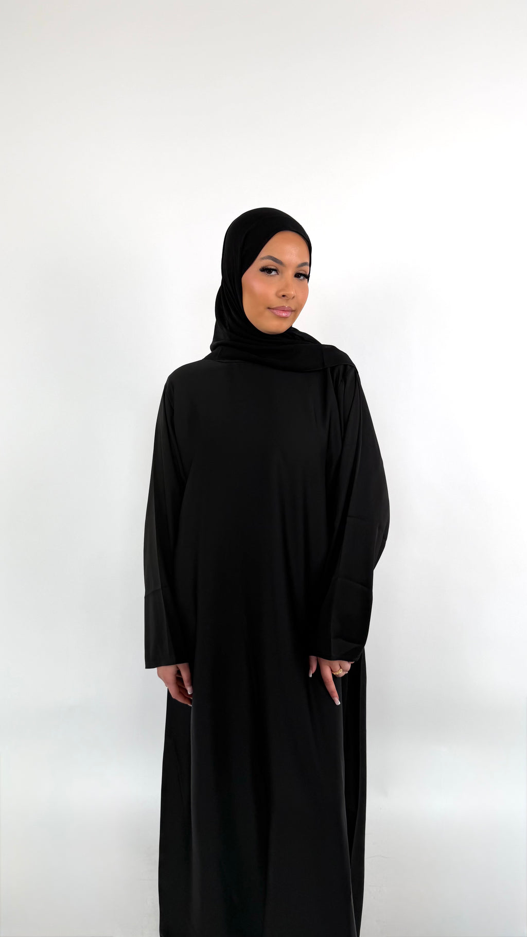 Silk Touch Black Inner Abaya Dress