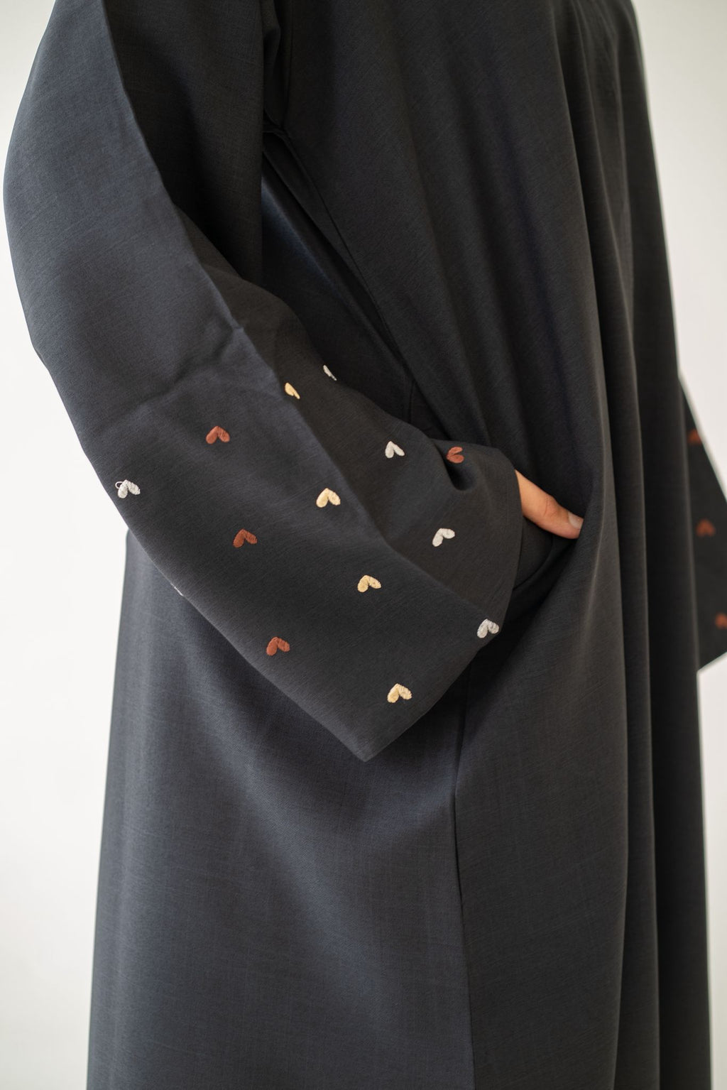 Styling with hijab – Black Heart Sleeve Abaya