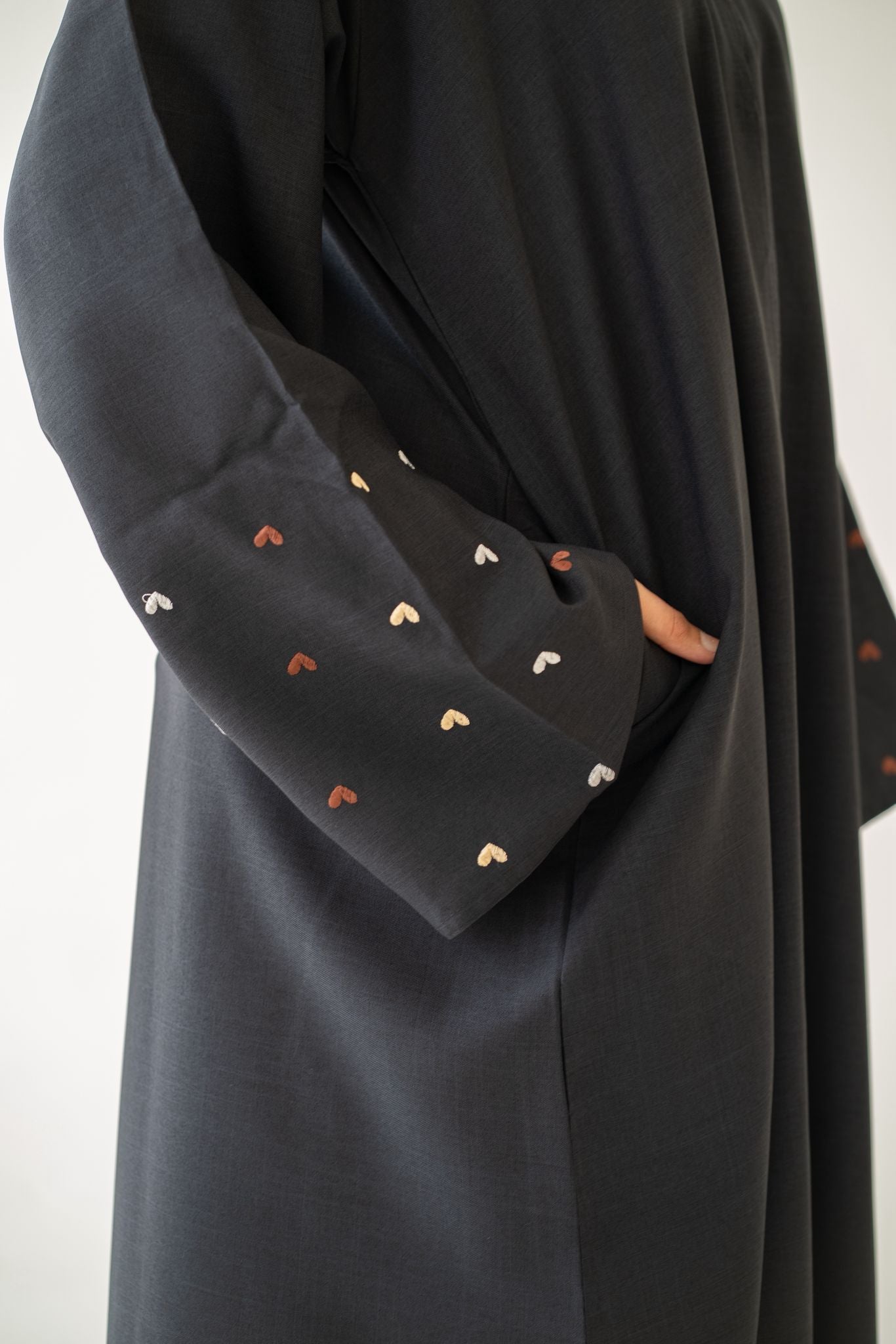 Styling with hijab – Black Heart Sleeve Abaya