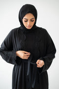 Close‑up of lace detail on Elegant Lace Abaya Set
