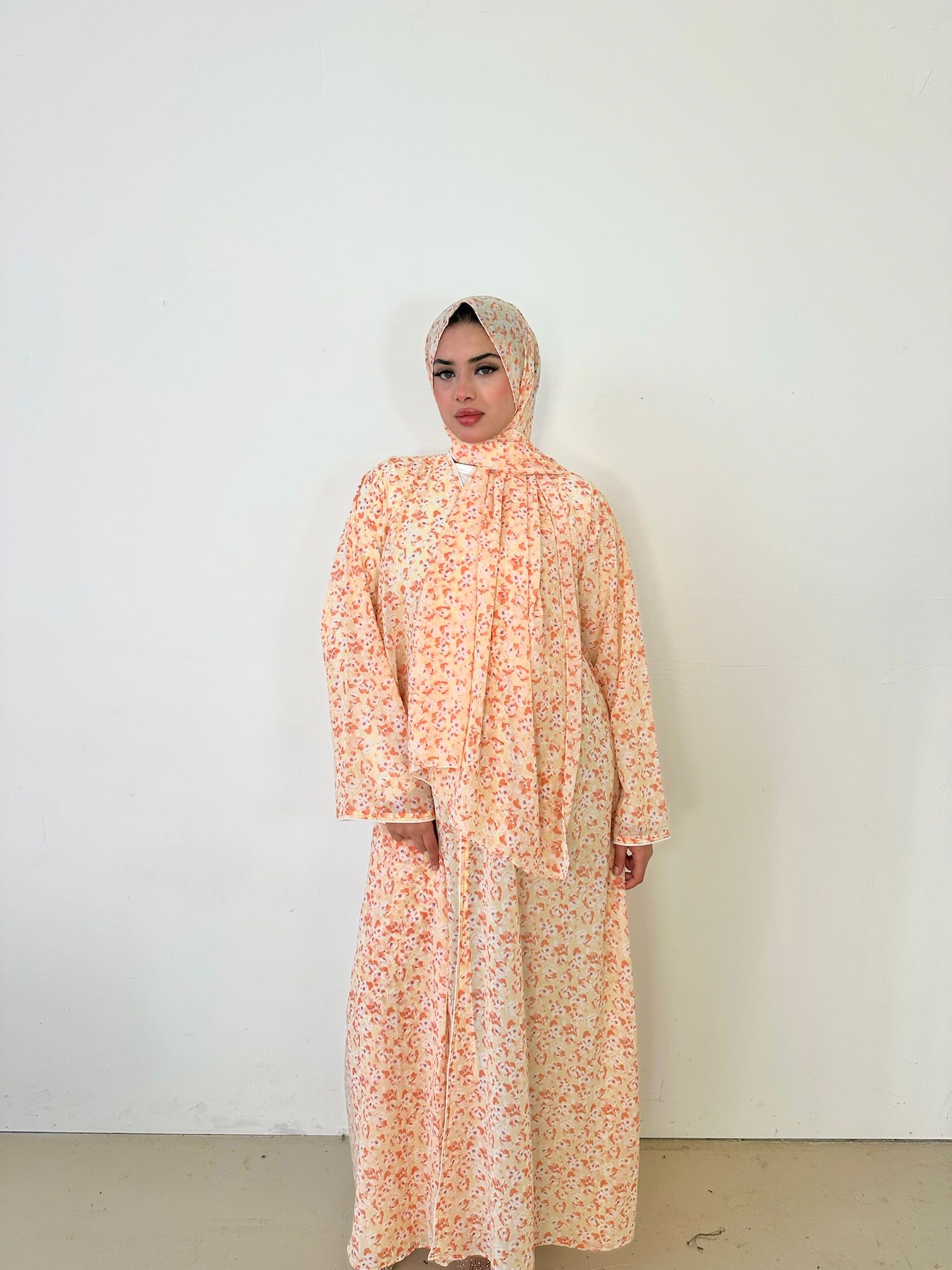 Spring Floral Chiffon Abaya