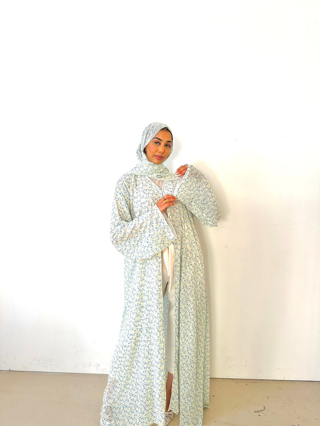 Spring Floral Chiffon Abaya