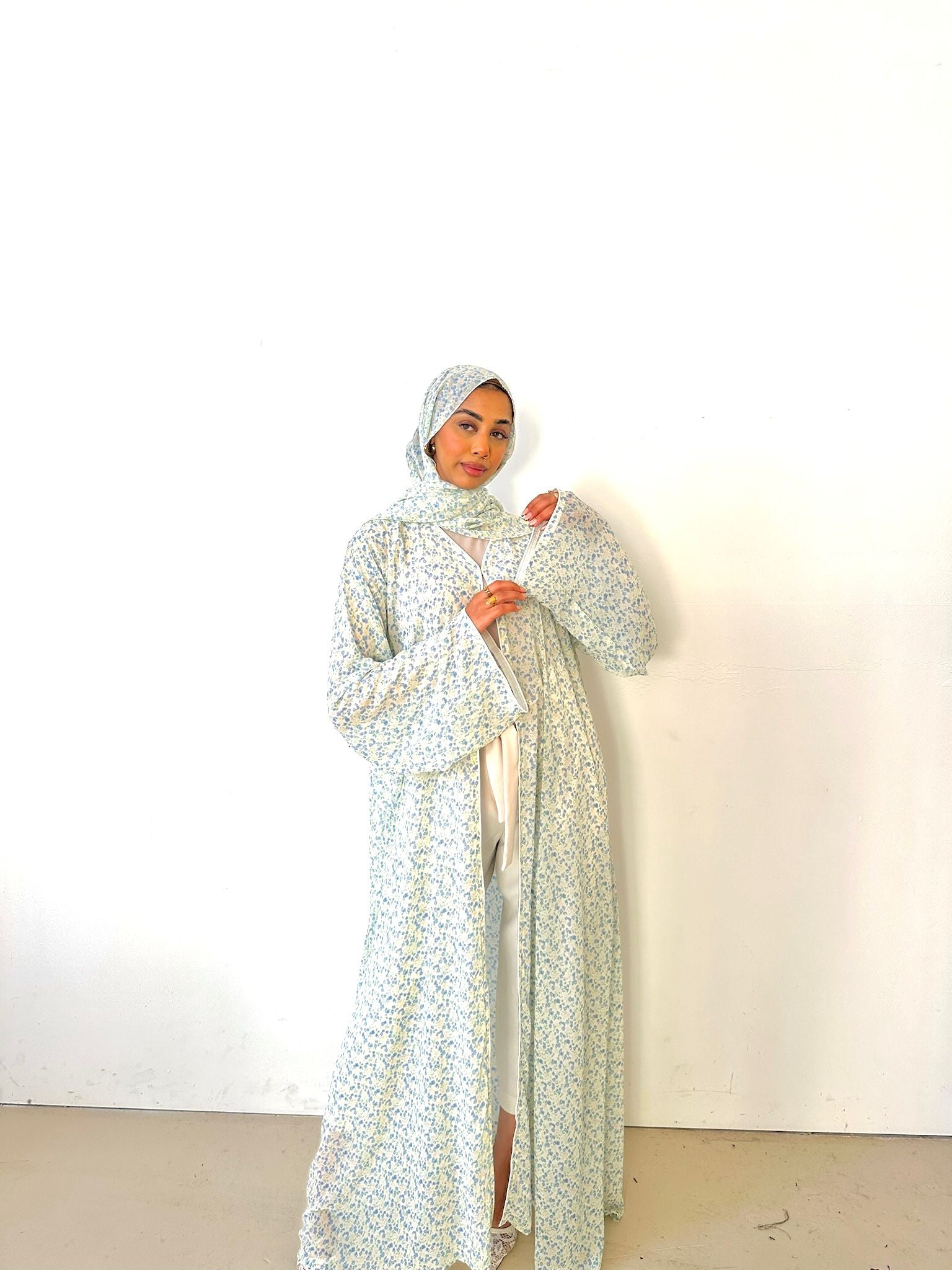 Spring Floral Chiffon Abaya