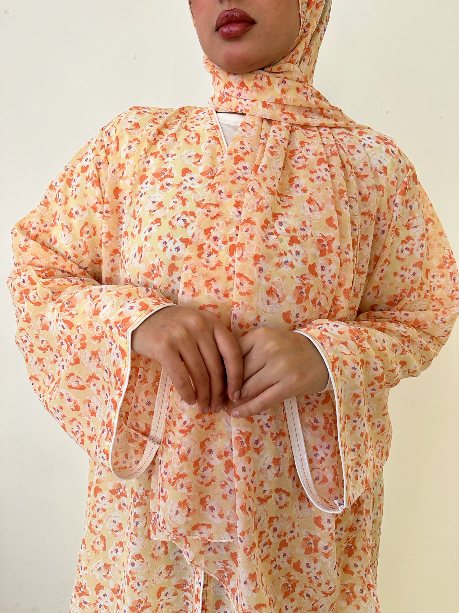 Spring Floral Chiffon Abaya