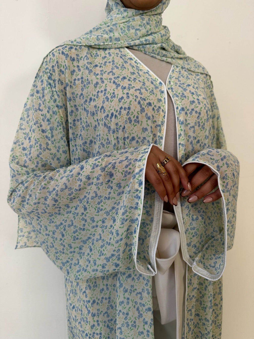 Spring Floral Chiffon Abaya