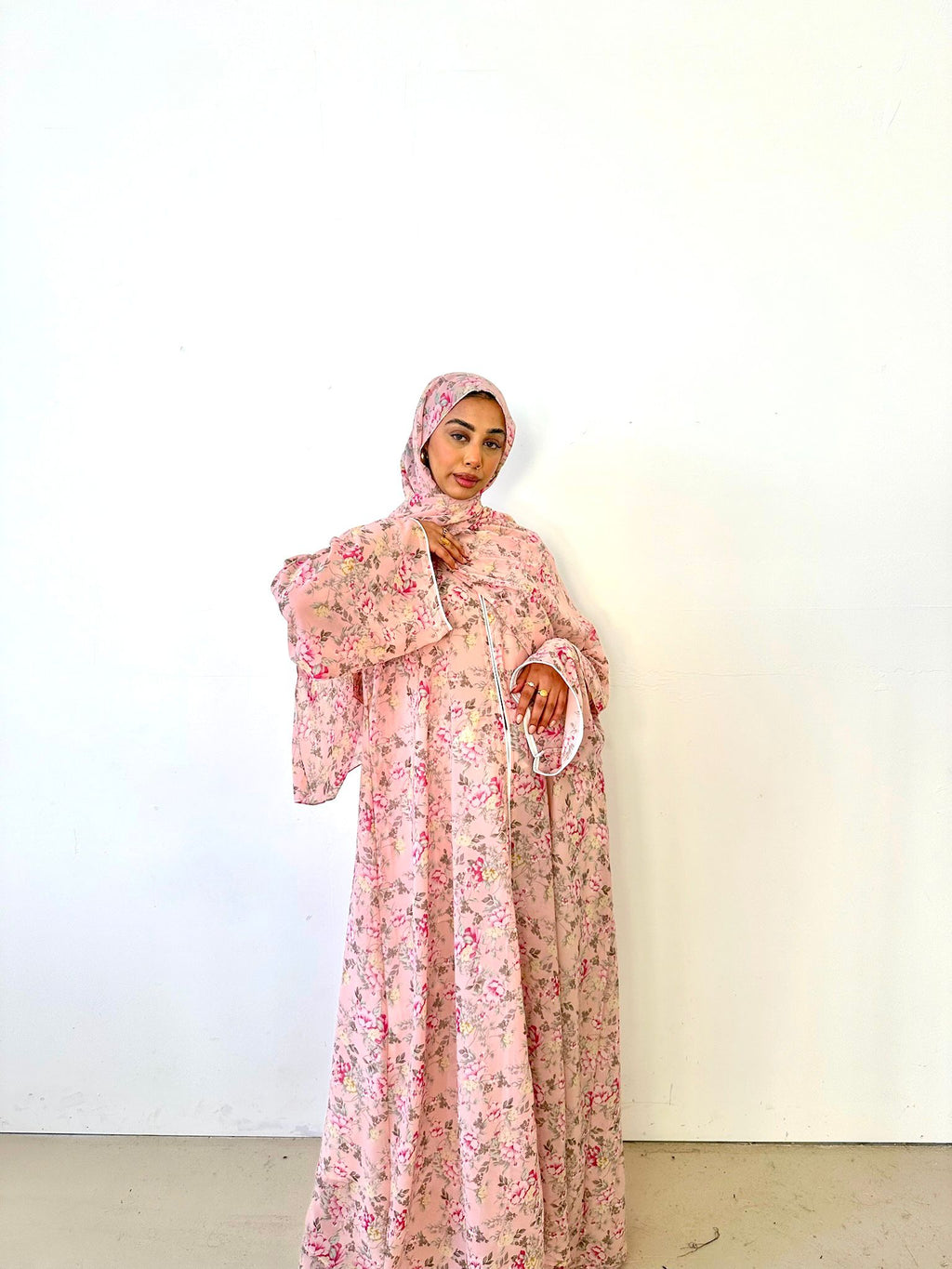 Spring Floral Chiffon Abaya