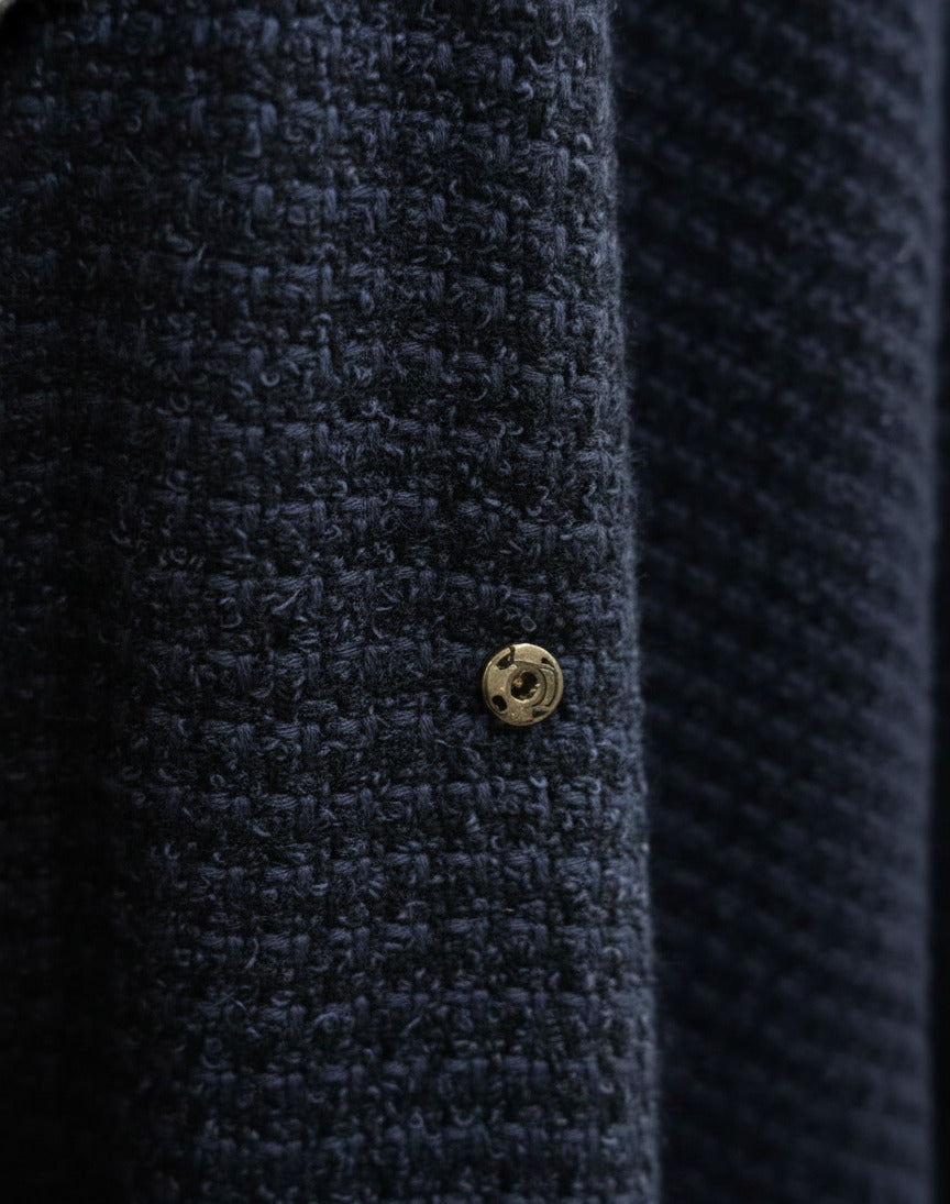 Tweed Button-Front Abaya Coat with Belt & Matching Hijab