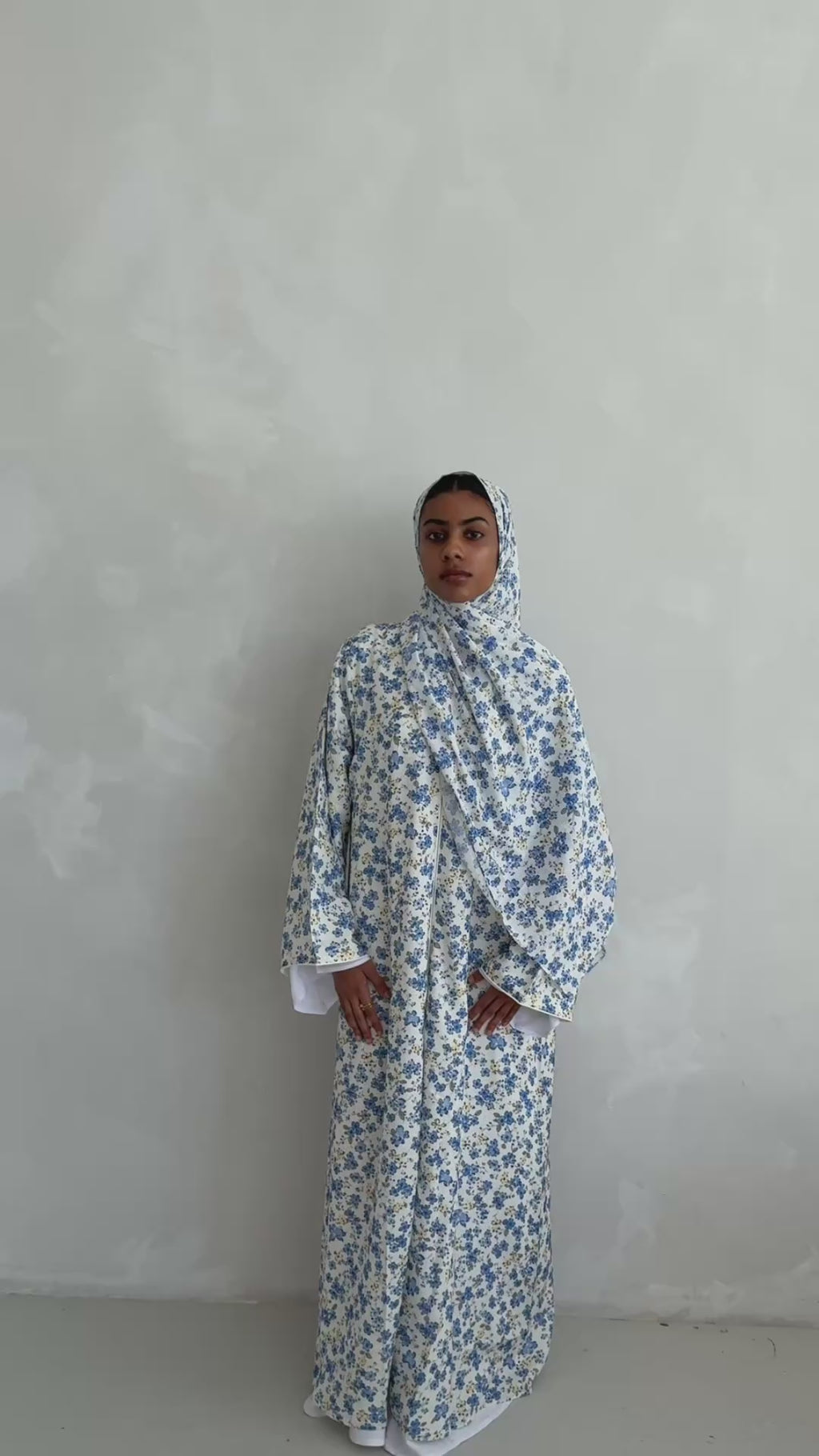 Summer Floral Chiffon Abaya | With Hijaab | Twin Threads | Modest Wear