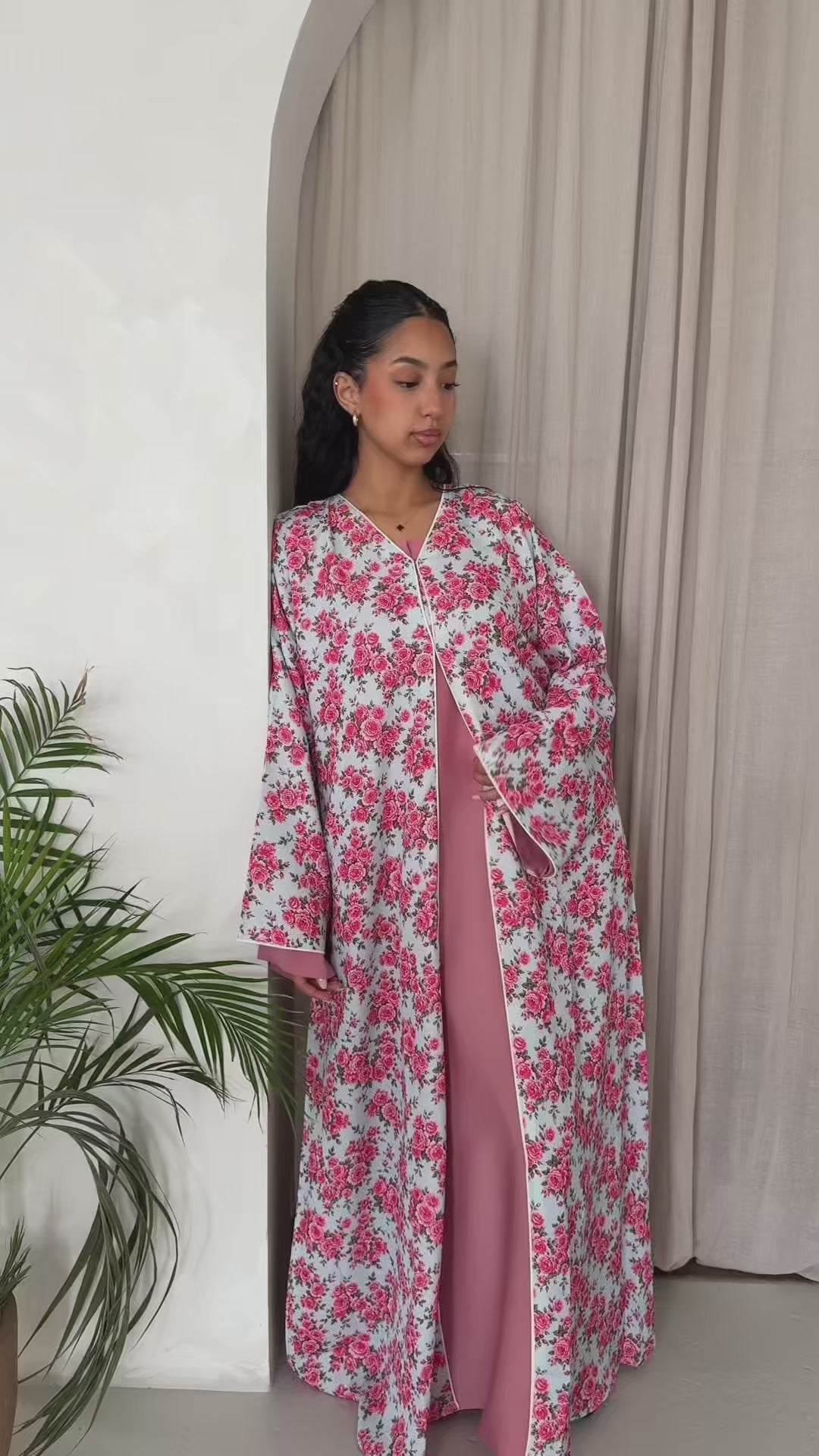 Summer Floral Chiffon Abaya